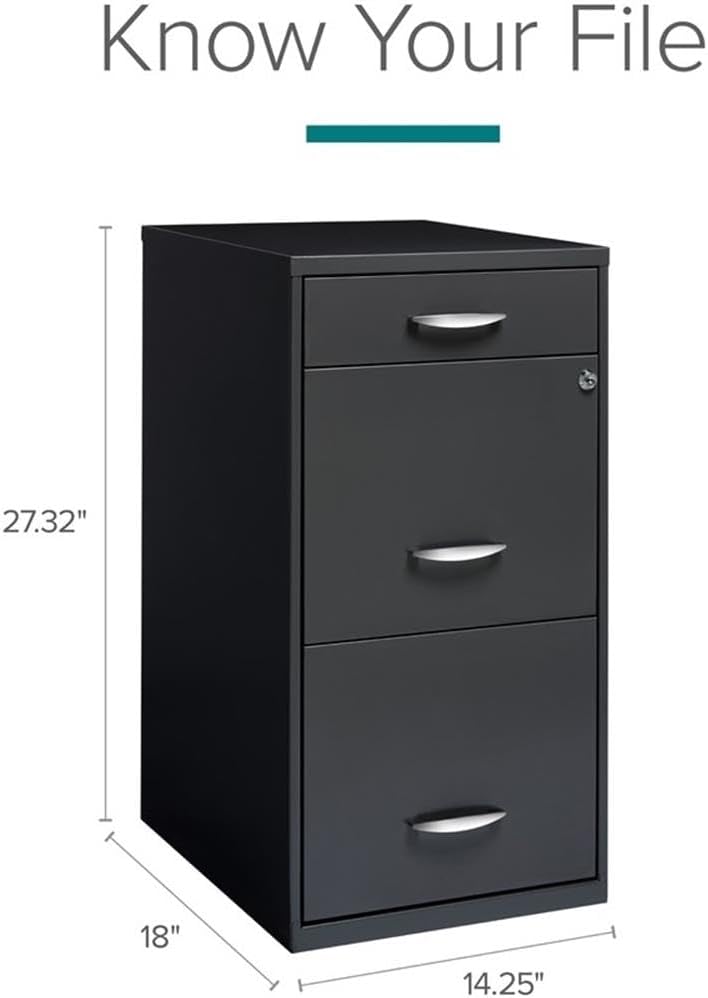Lockable Vertical Metal 3‑Drawer File Cabinet