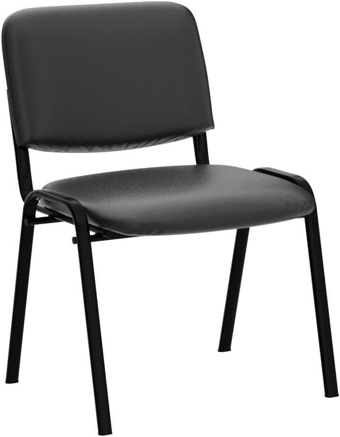 Stackable Faux‑Leather Office Guest Chairs