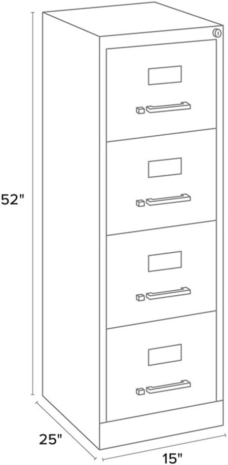 Lockable Vertical Metal 4‑Drawer File Cabinet