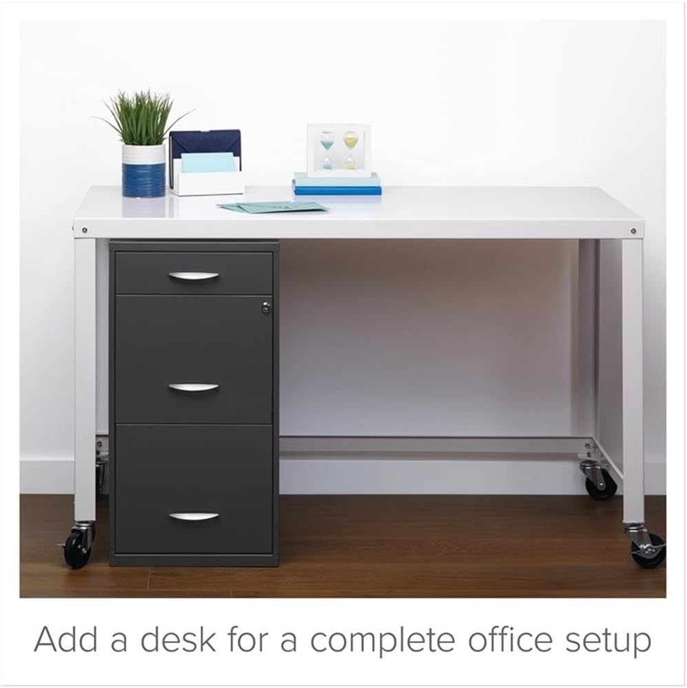 Lockable Vertical Metal 3‑Drawer File Cabinet