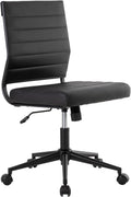 Armless Leather Ergonomic Office Chair