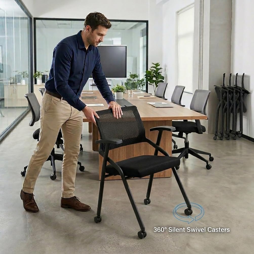 Foldable Rolling Office Conference Chairs