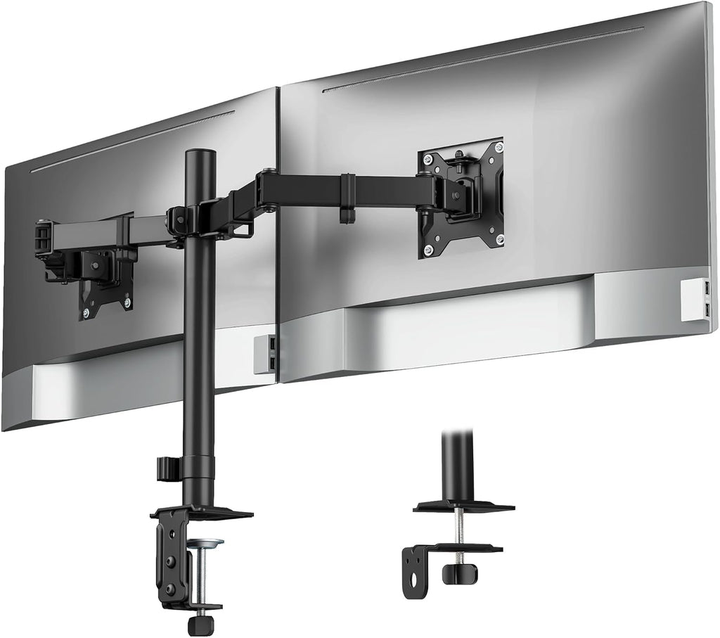 Heavy‑Duty Dual‑Screen Monitor Stand