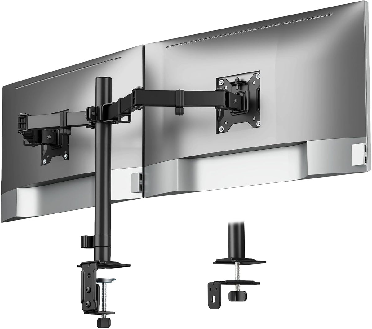 Heavy‑Duty Dual‑Screen Monitor Stand