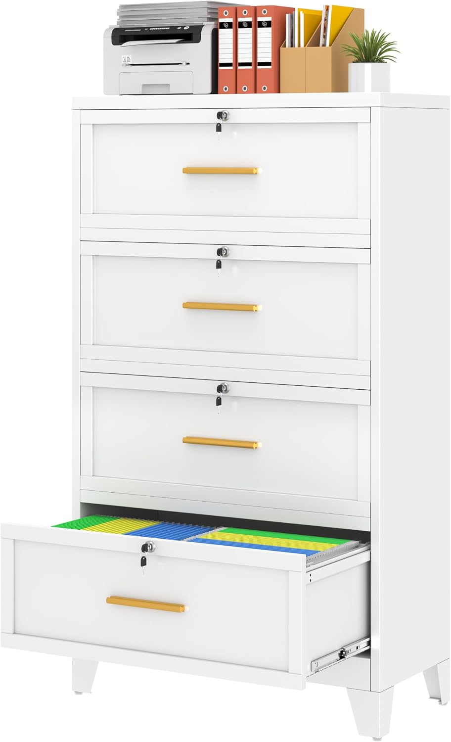 Metal Lockable 4‑Drawer File Cabinet