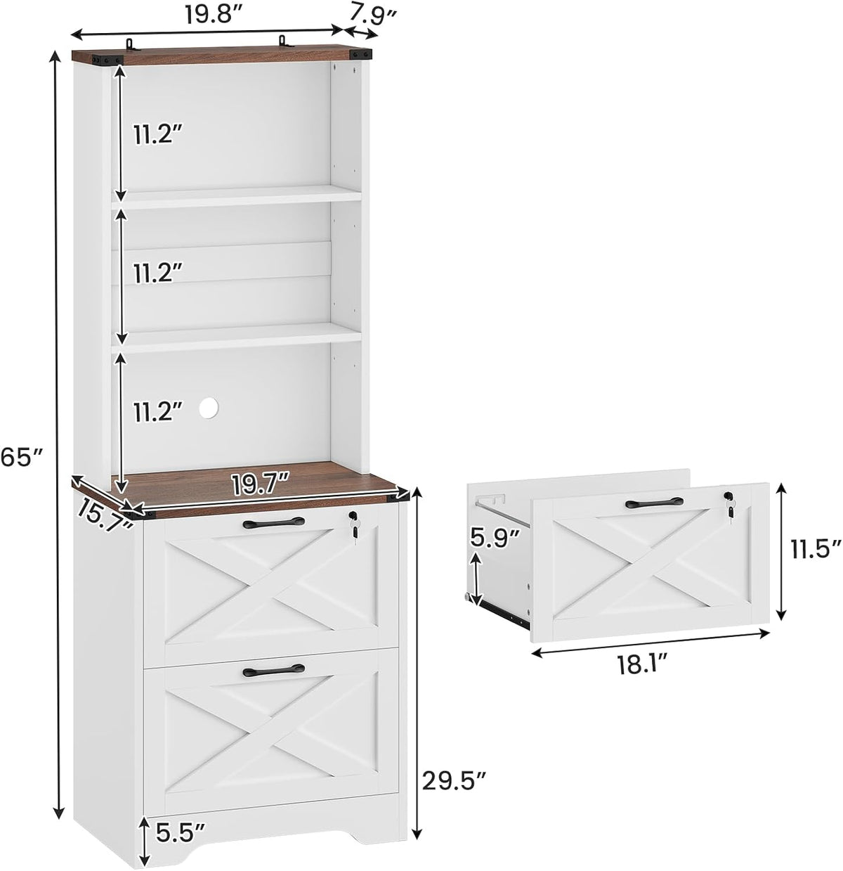 Lockable 2‑Drawer Office File Cabinet