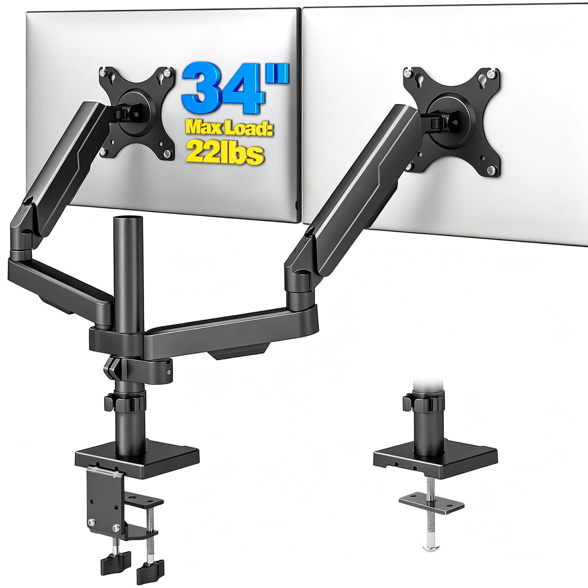 Adjustable Dual‑Screen Monitor Desk Mount