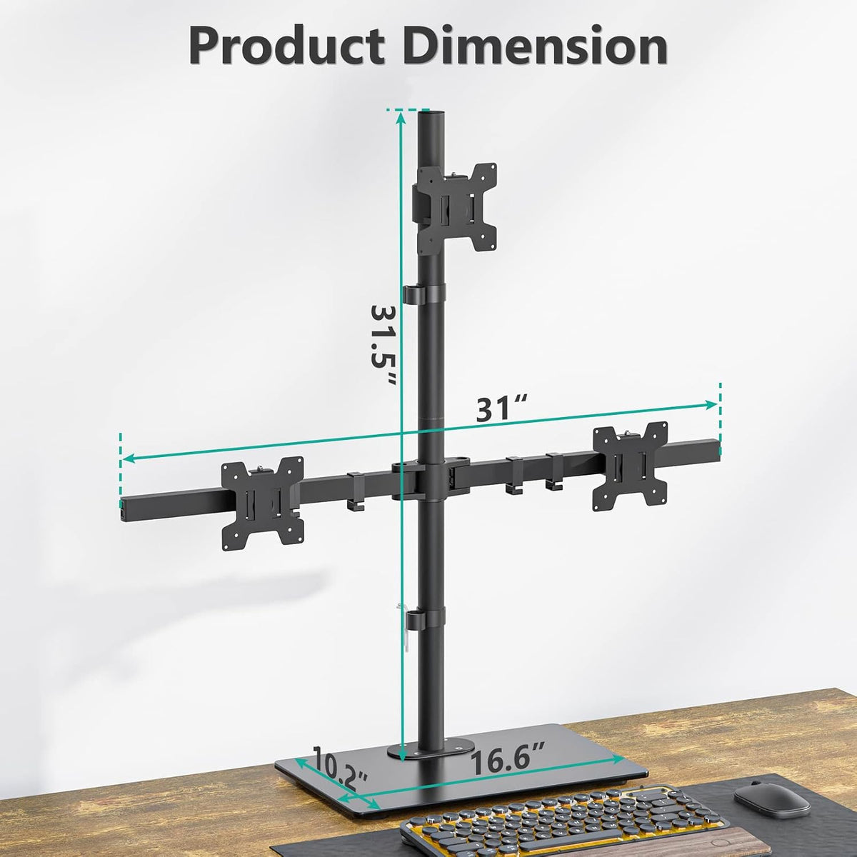 Adjustable Triple Screen Monitor Desk Mount