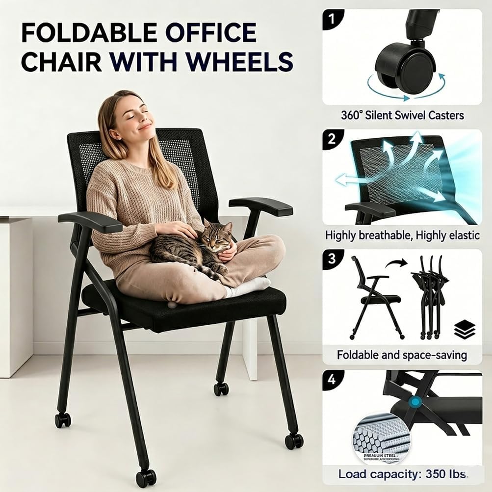 Foldable Rolling Office Conference Chairs