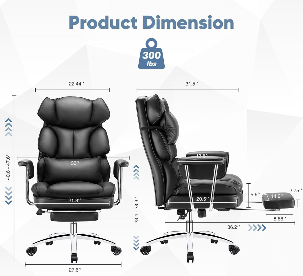Ergonomic PU Leather Office Desk Chair