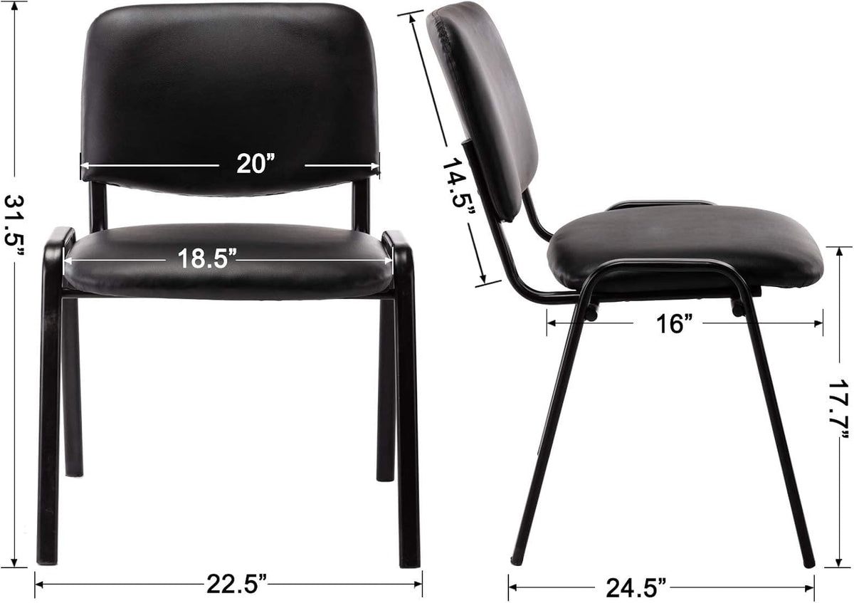 Stackable Faux‑Leather Office Guest Chairs