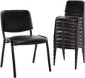 Stackable Faux‑Leather Office Guest Chairs