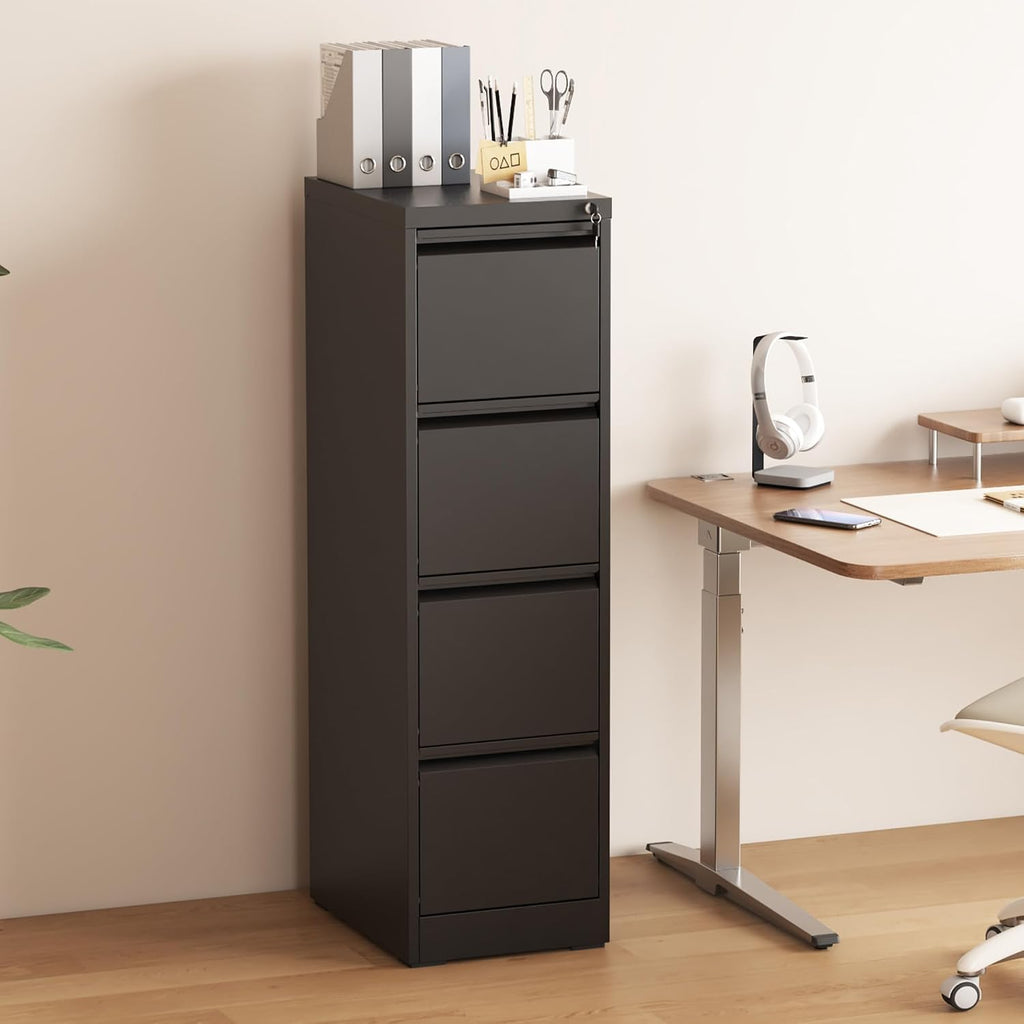 Lockable 4‑Drawer Metal File Cabinet