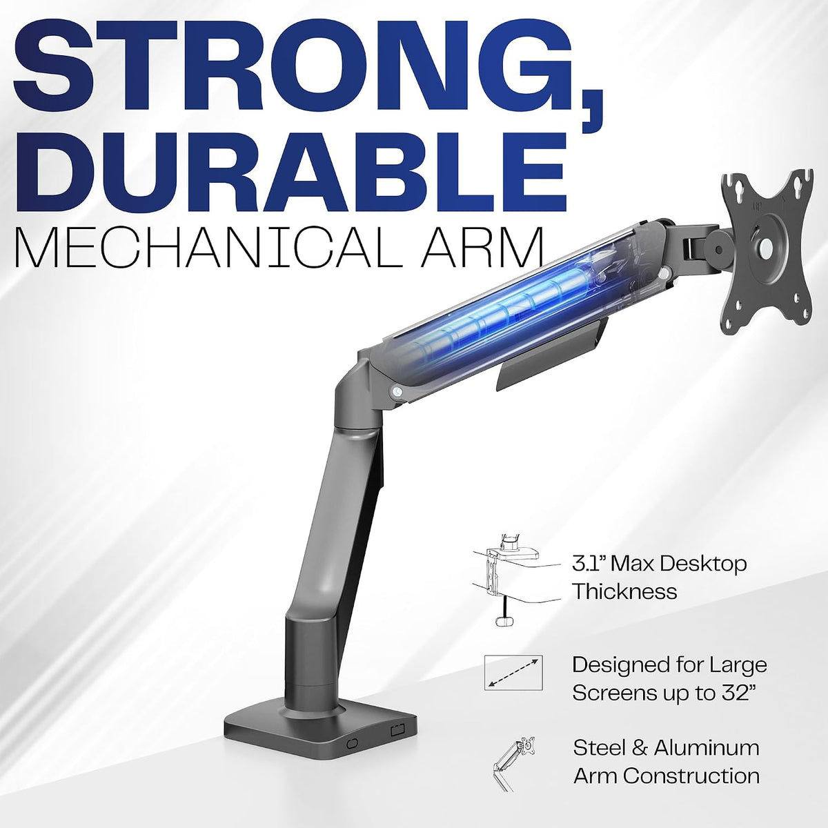 Fully Adjustable Single‑Screen Monitor Arm