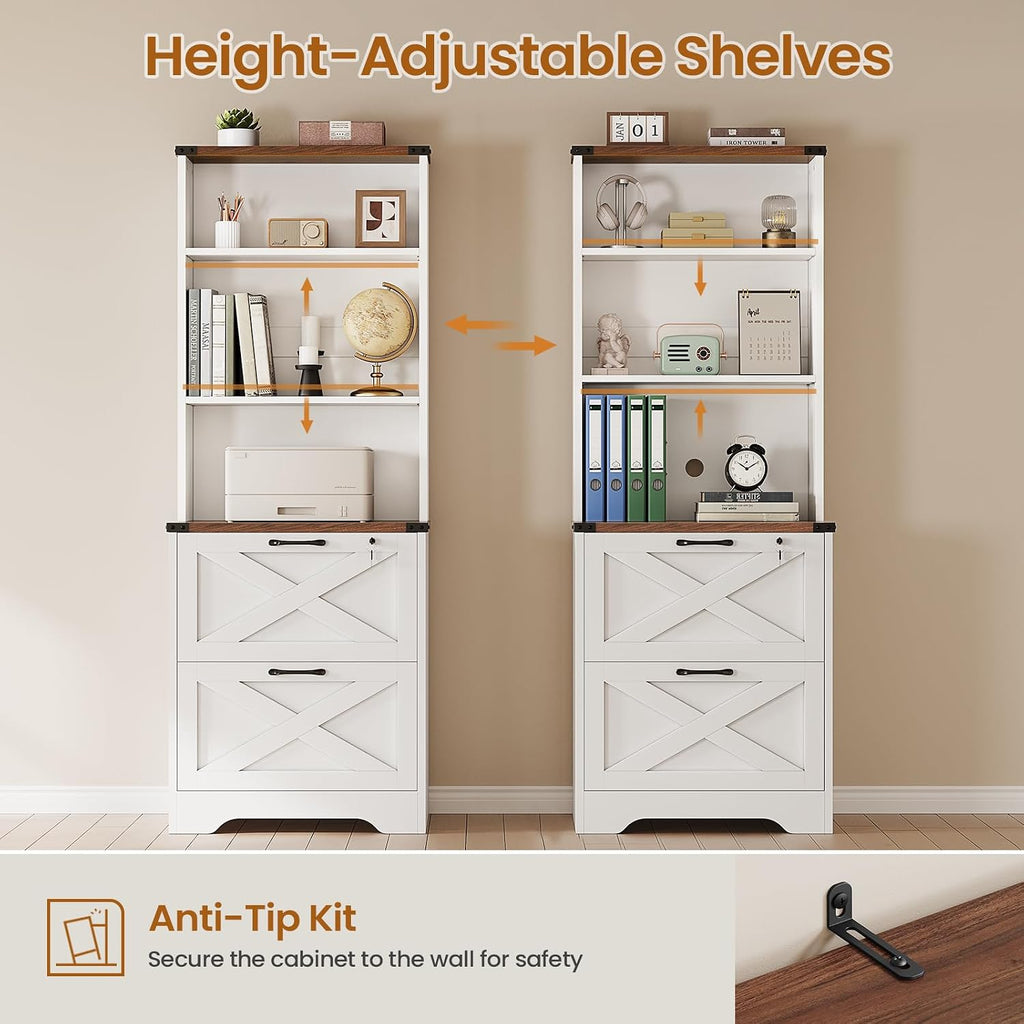 Lockable 2‑Drawer Office File Cabinet