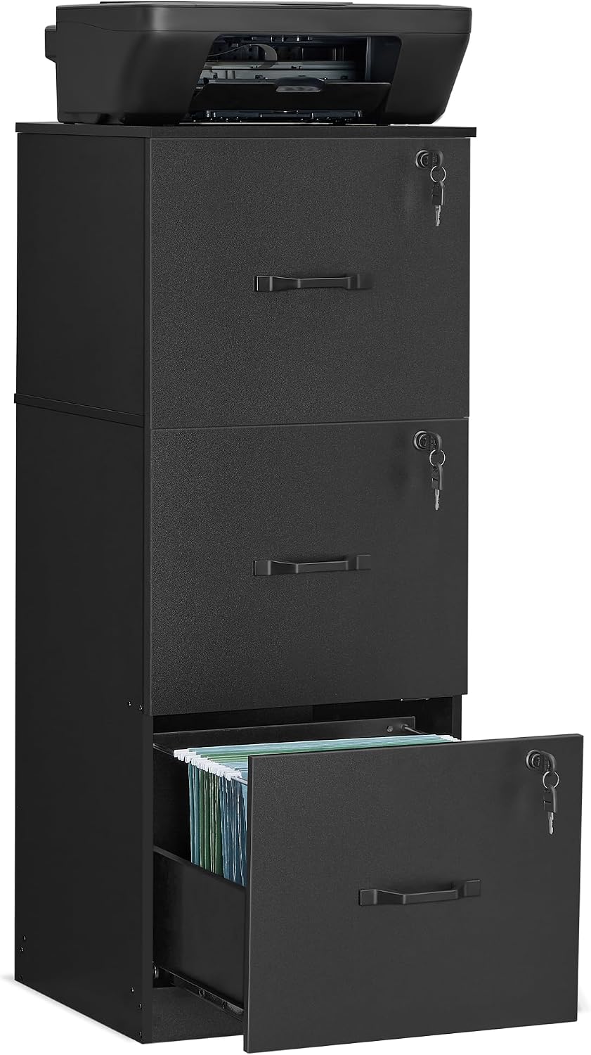 Lockable 3‑Drawer Office Document File Cabinet