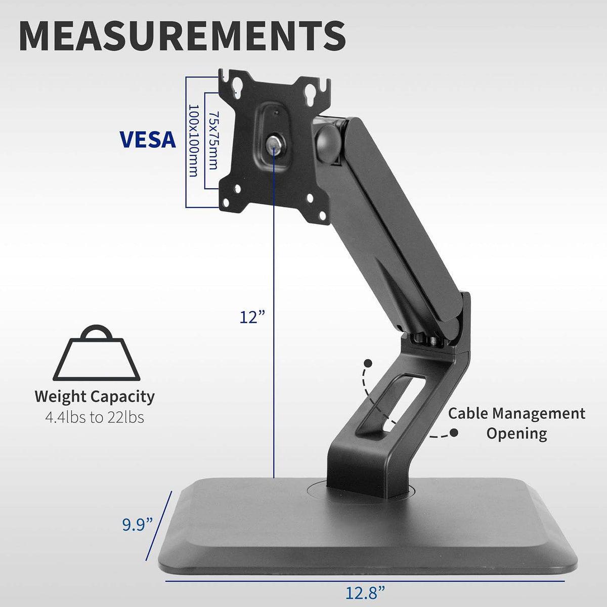 Adjustable Single‑Screen Monitor Desk Stand