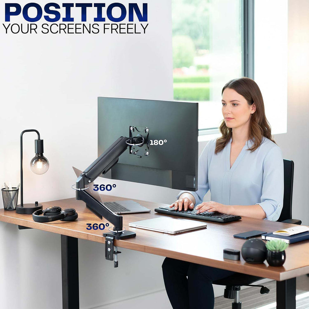 Fully Adjustable Single‑Screen Monitor Arm