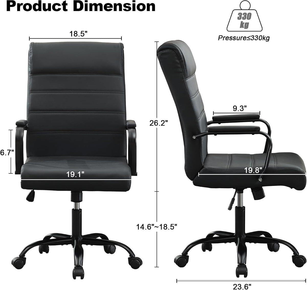 High‑Back Ergonomic Swivel Office Chair