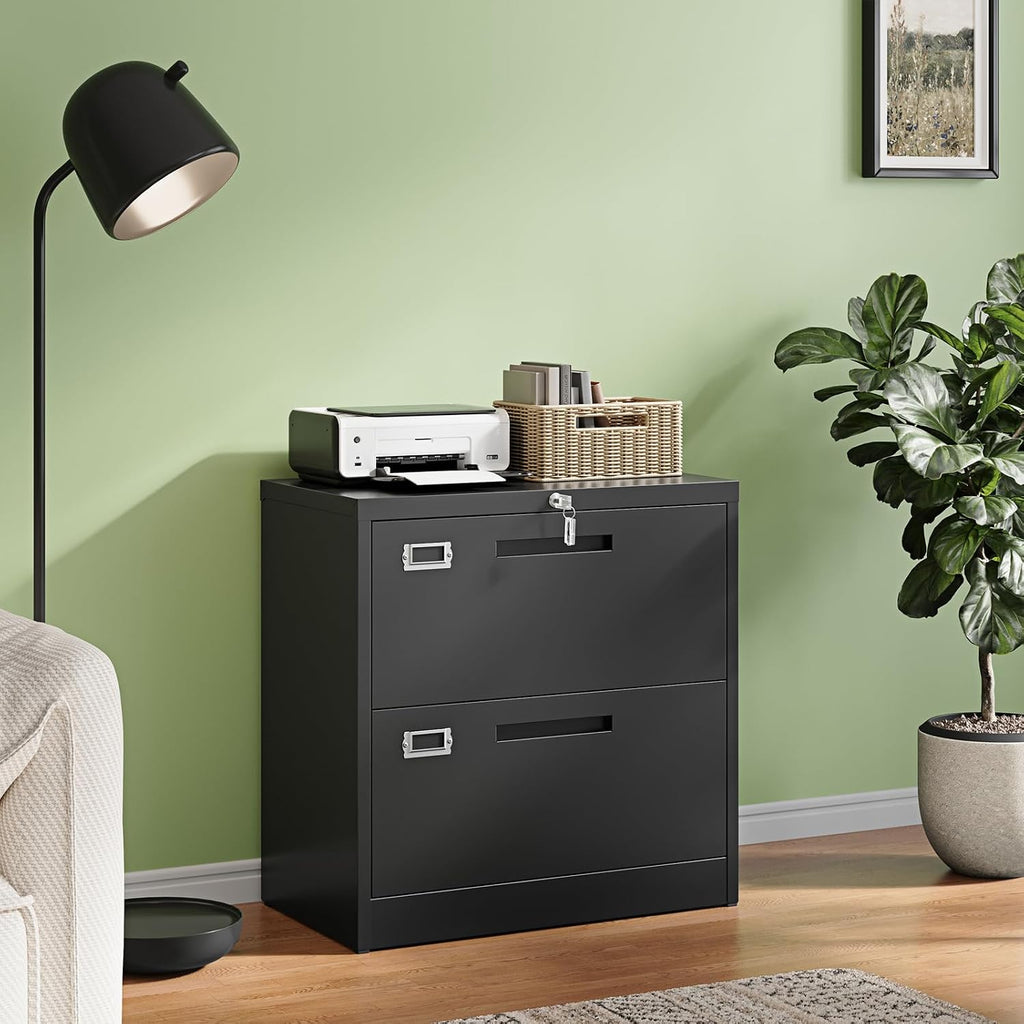 Lockable Metal 2‑Drawer Office File Cabinet