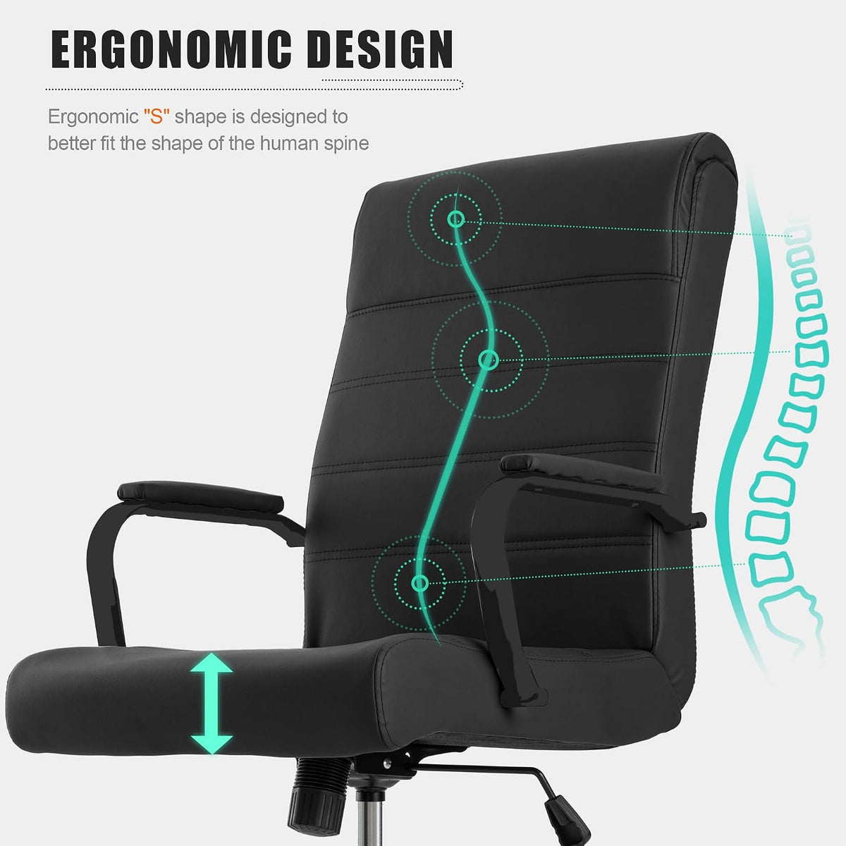 High‑Back Ergonomic Swivel Office Chair