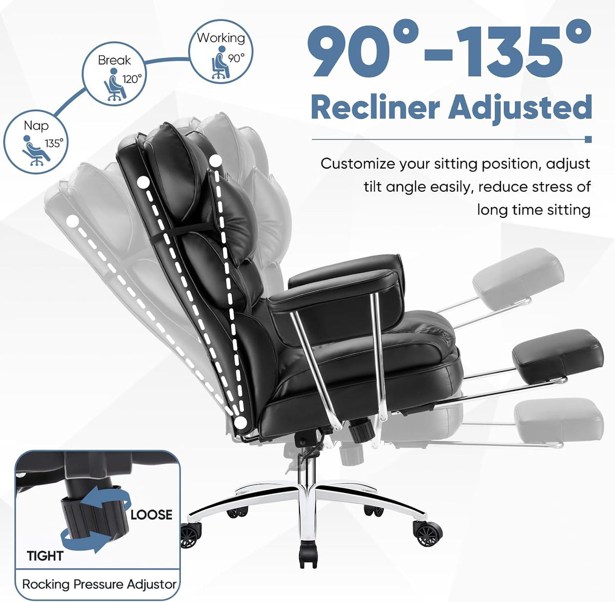 Ergonomic PU Leather Office Desk Chair
