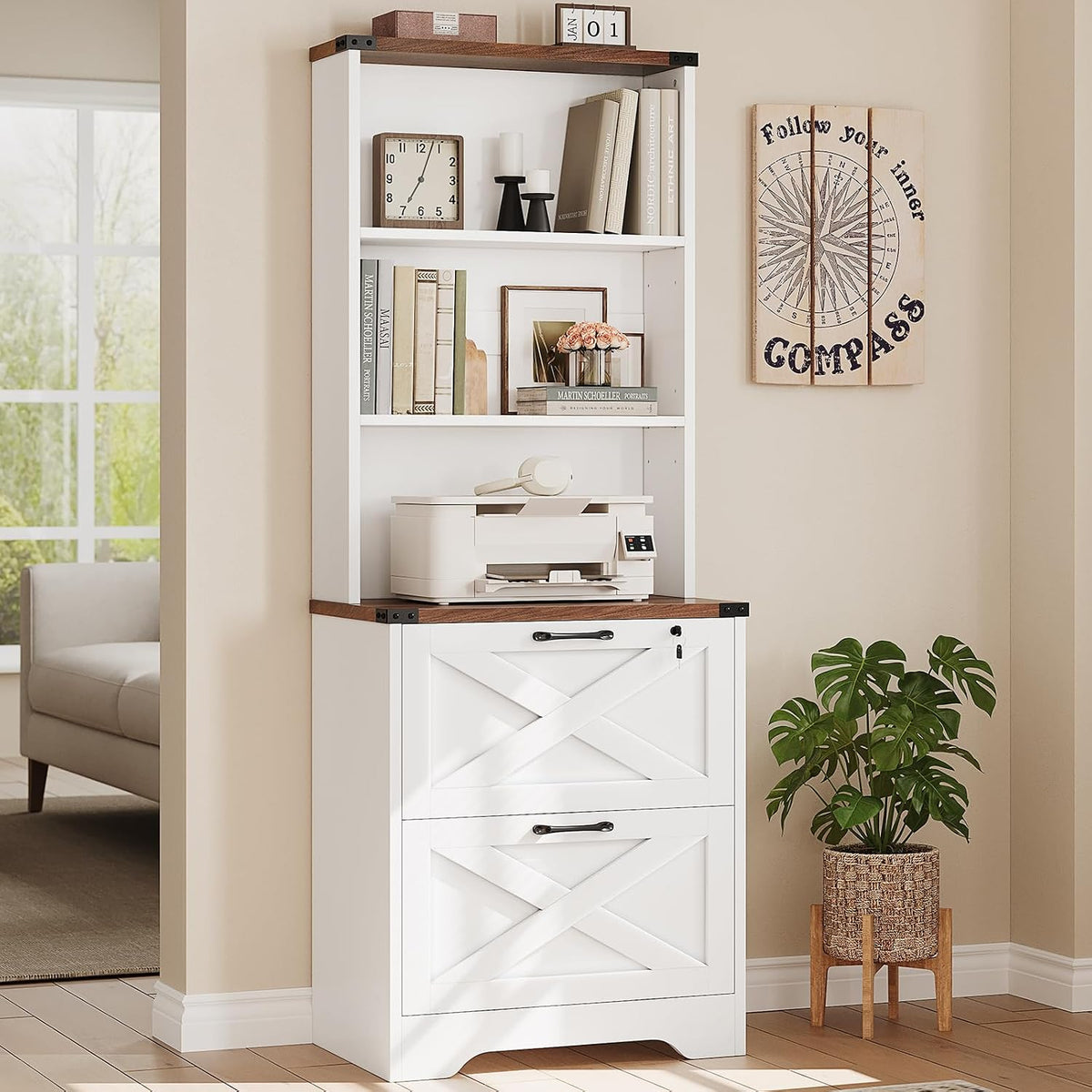 Lockable 2‑Drawer Office File Cabinet
