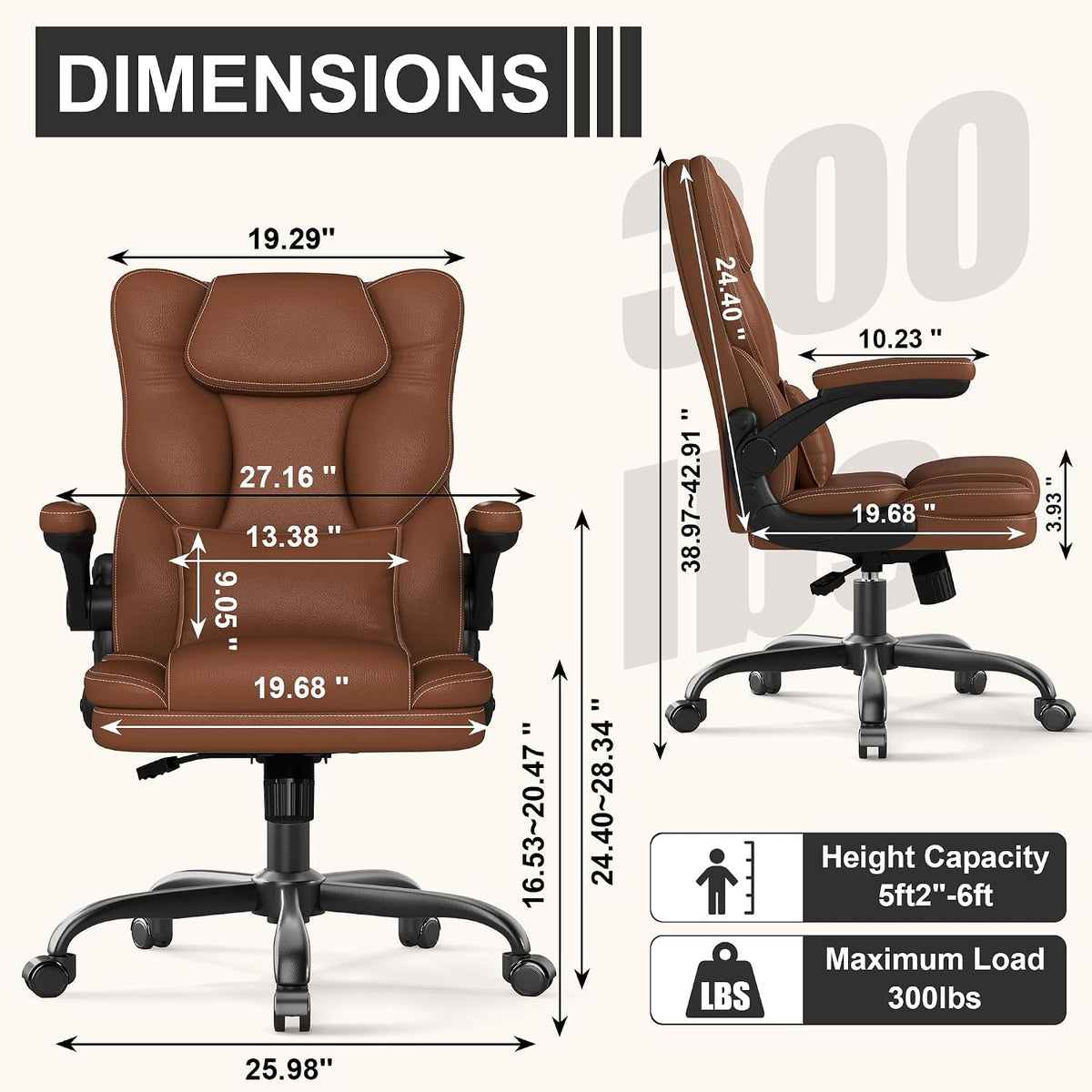 Ergonomic Office Chair With Lumbar Support Arms