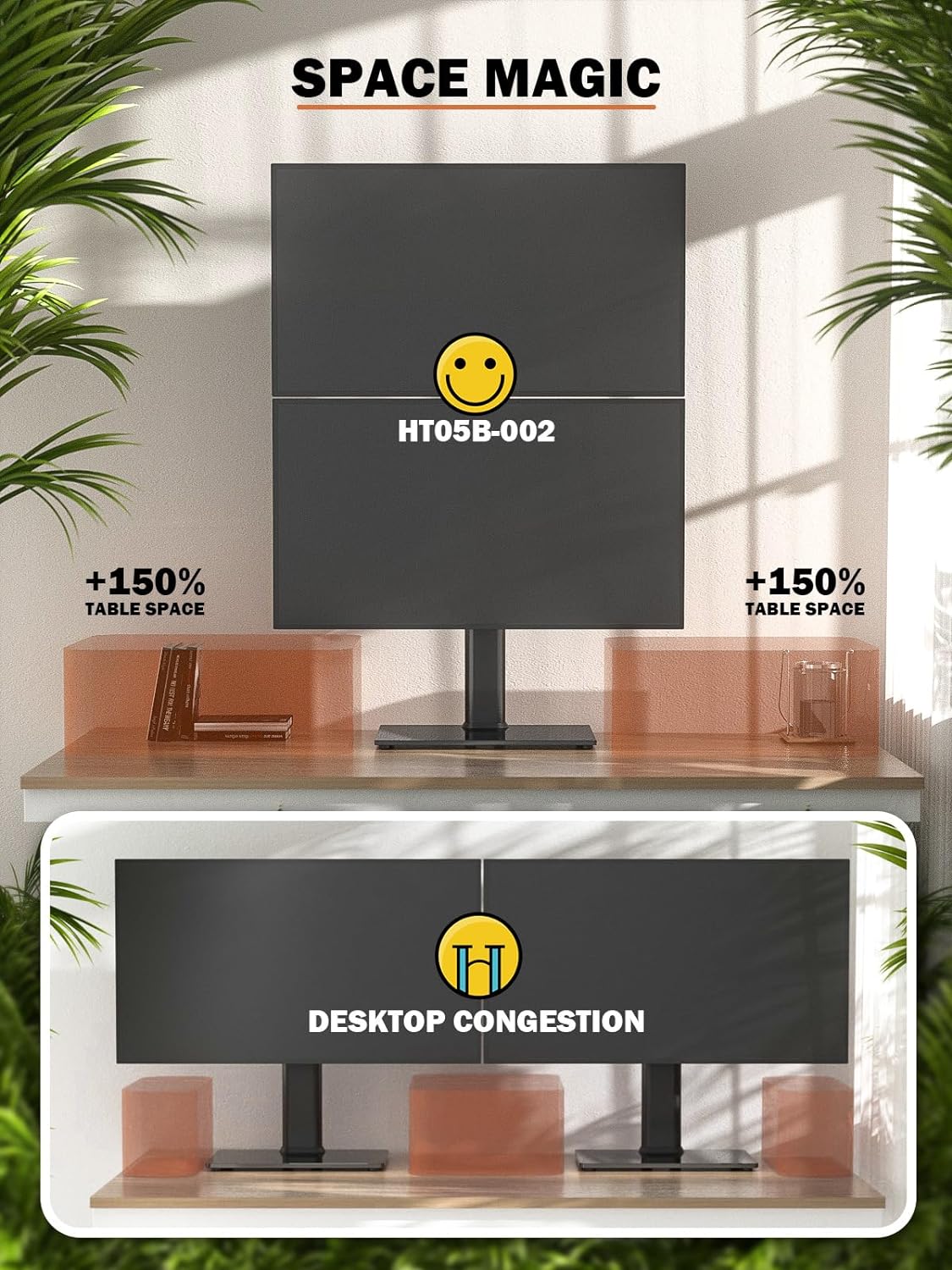 Vertical Dual Adjustable Monitor Stand