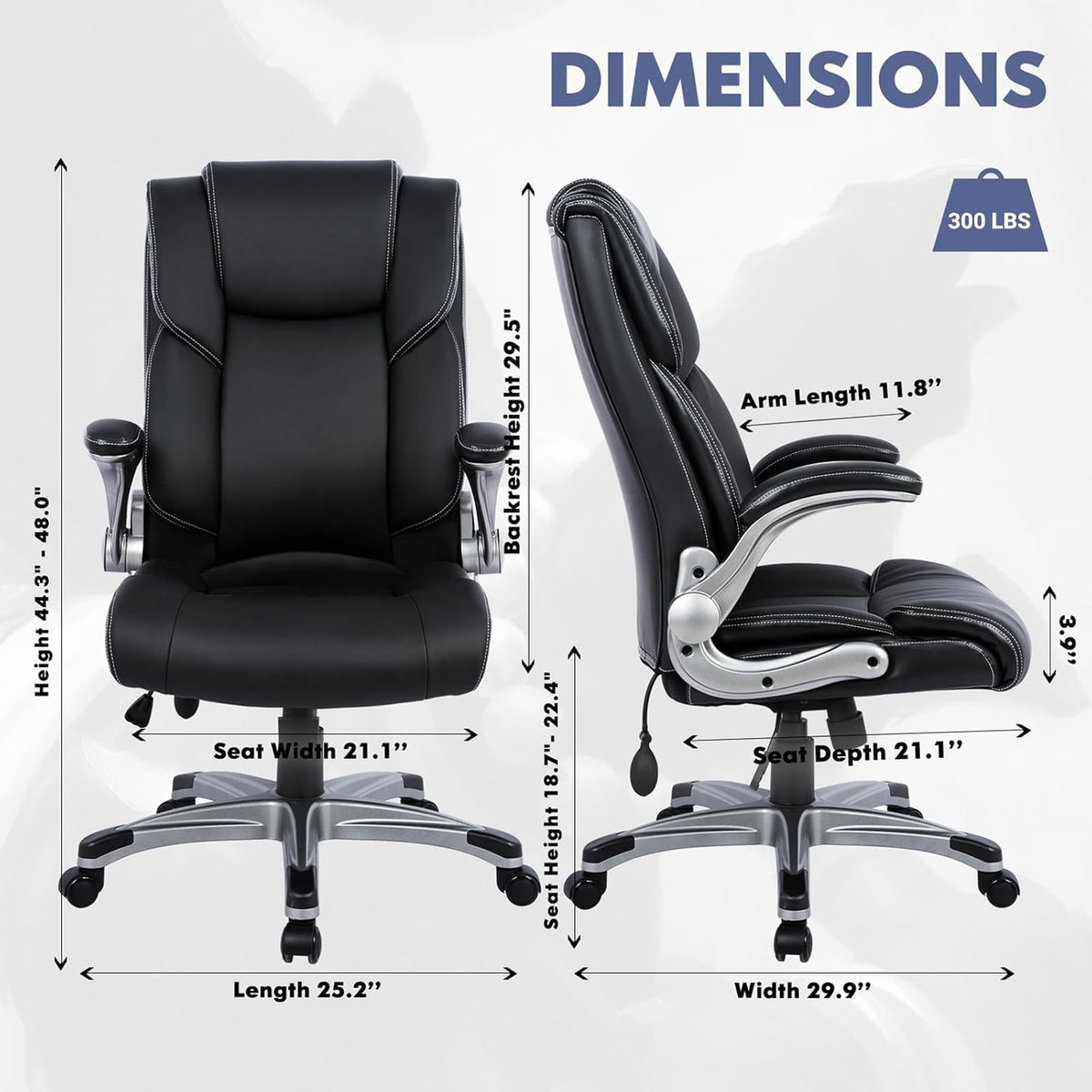 High‑Back Leather Ergonomic Swivel Office Chair