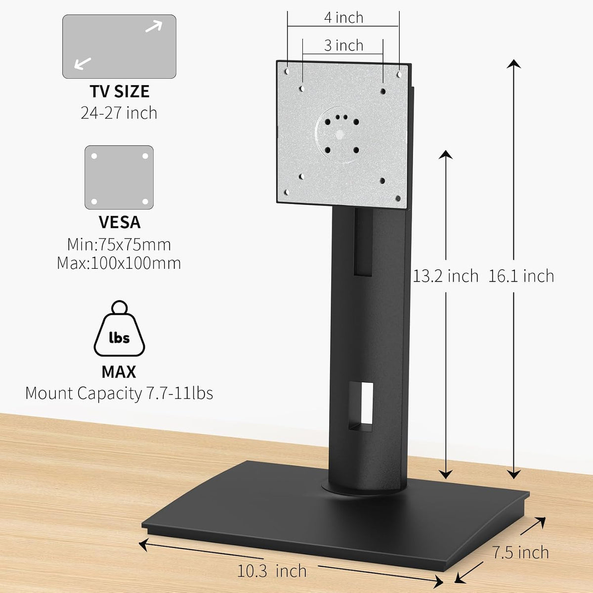 Heavy‑Duty Single VESA Monitor Stand