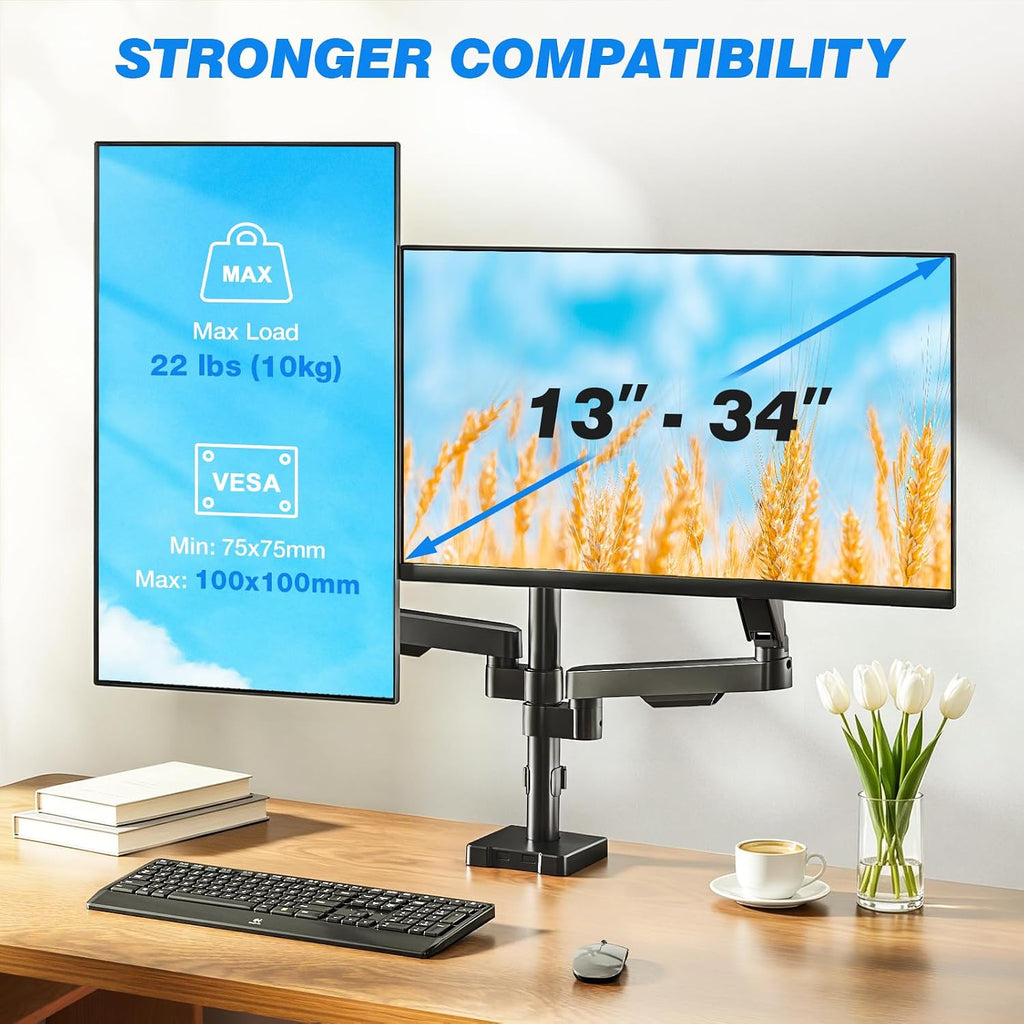 Adjustable Dual‑Screen Monitor Desk Mount