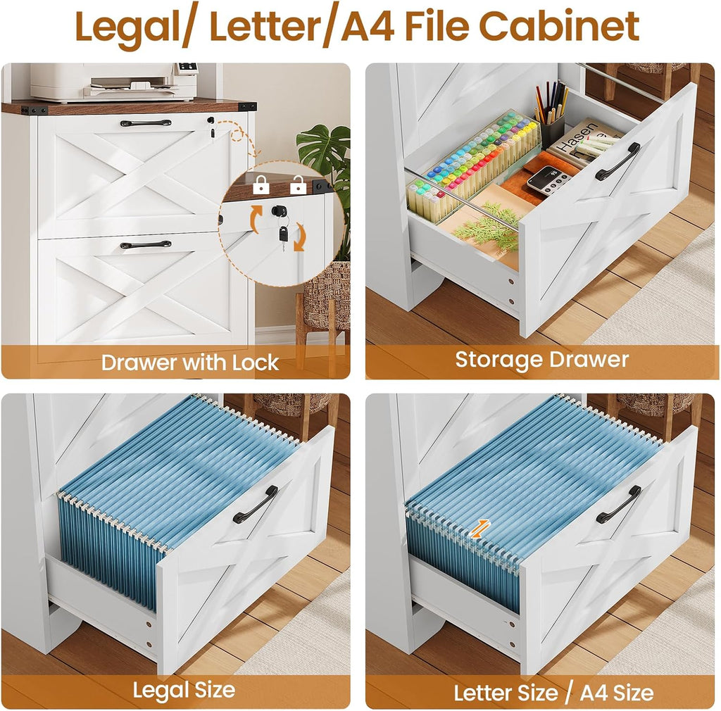Lockable 2‑Drawer Office File Cabinet