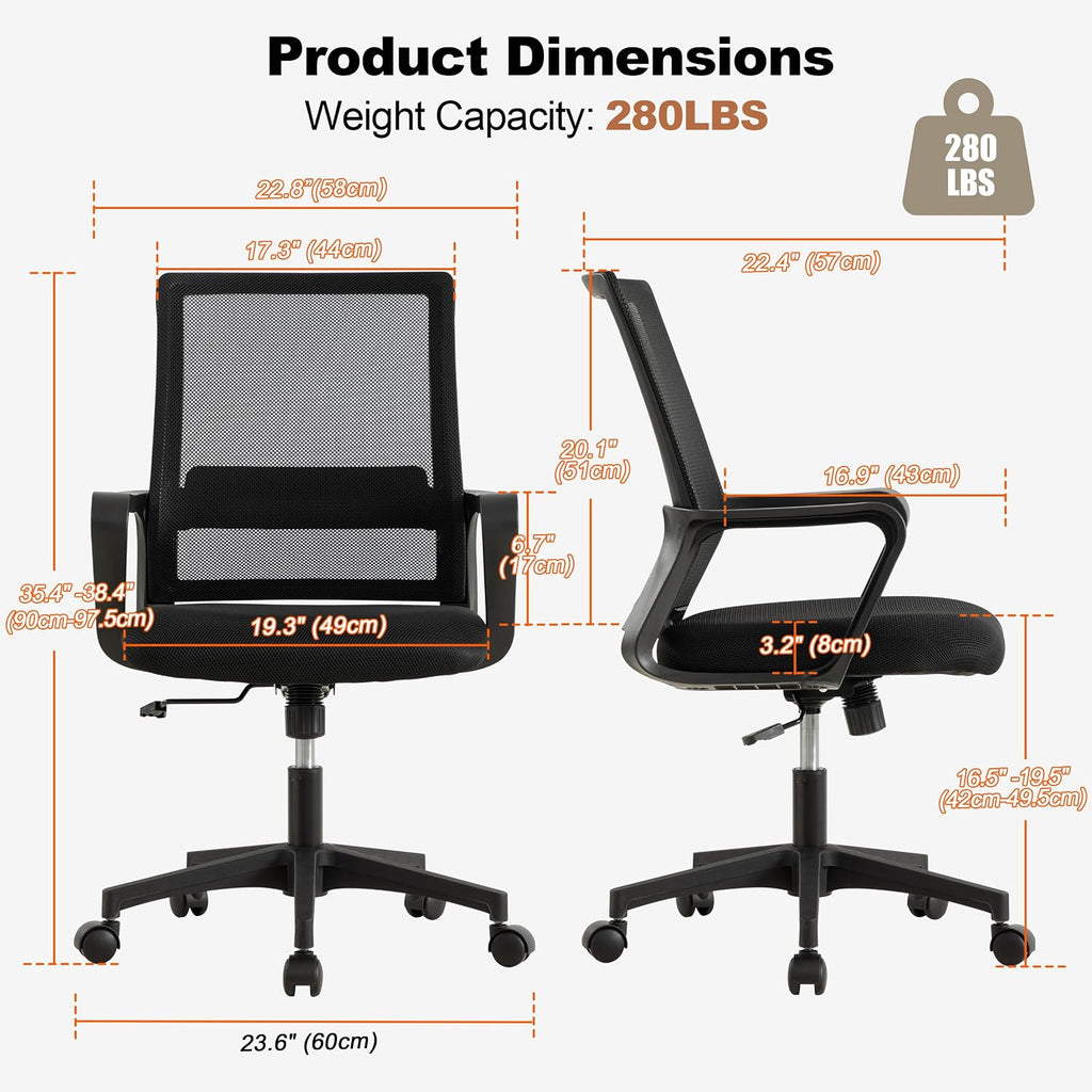Mesh Ergonomic Swivel Office Chair Set