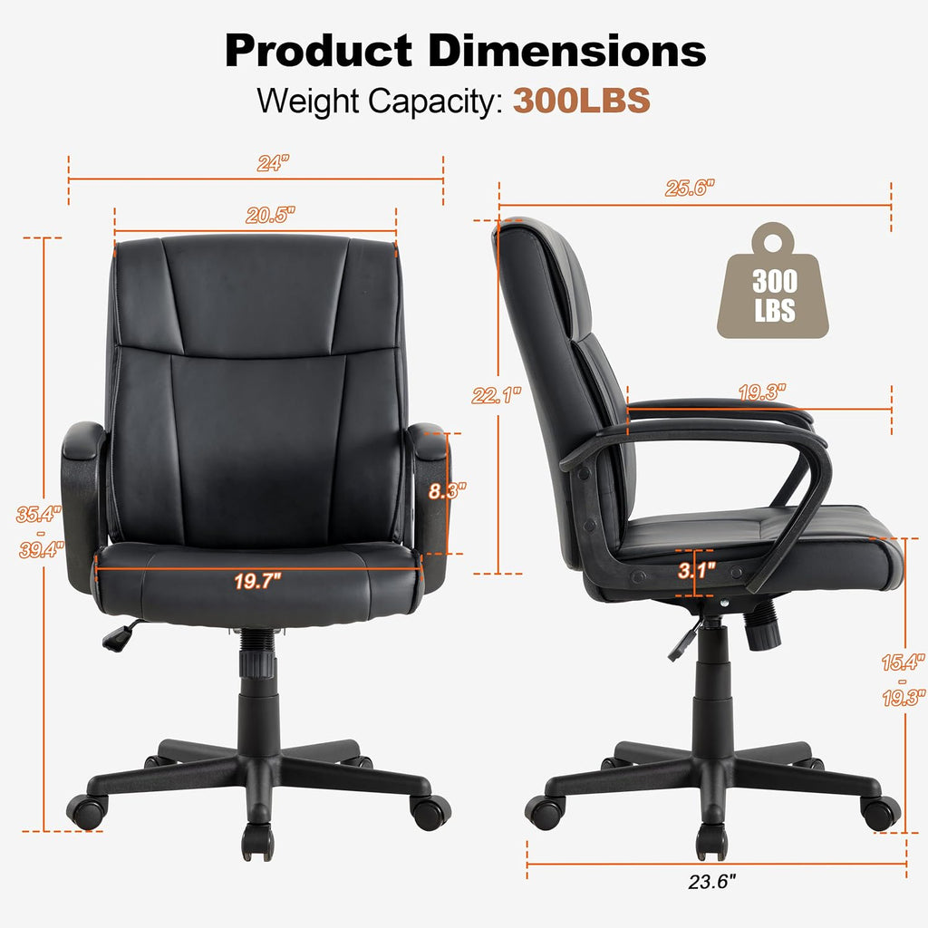 Leather Ergonomic Office Chair 2‑Pack