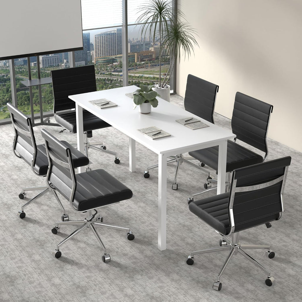 Armless Leather Ergonomic Office Chair