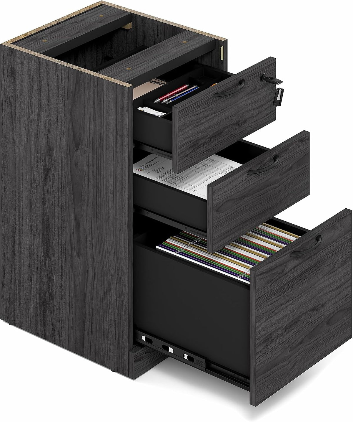 Lockable 3‑Drawer Office File Cabinet