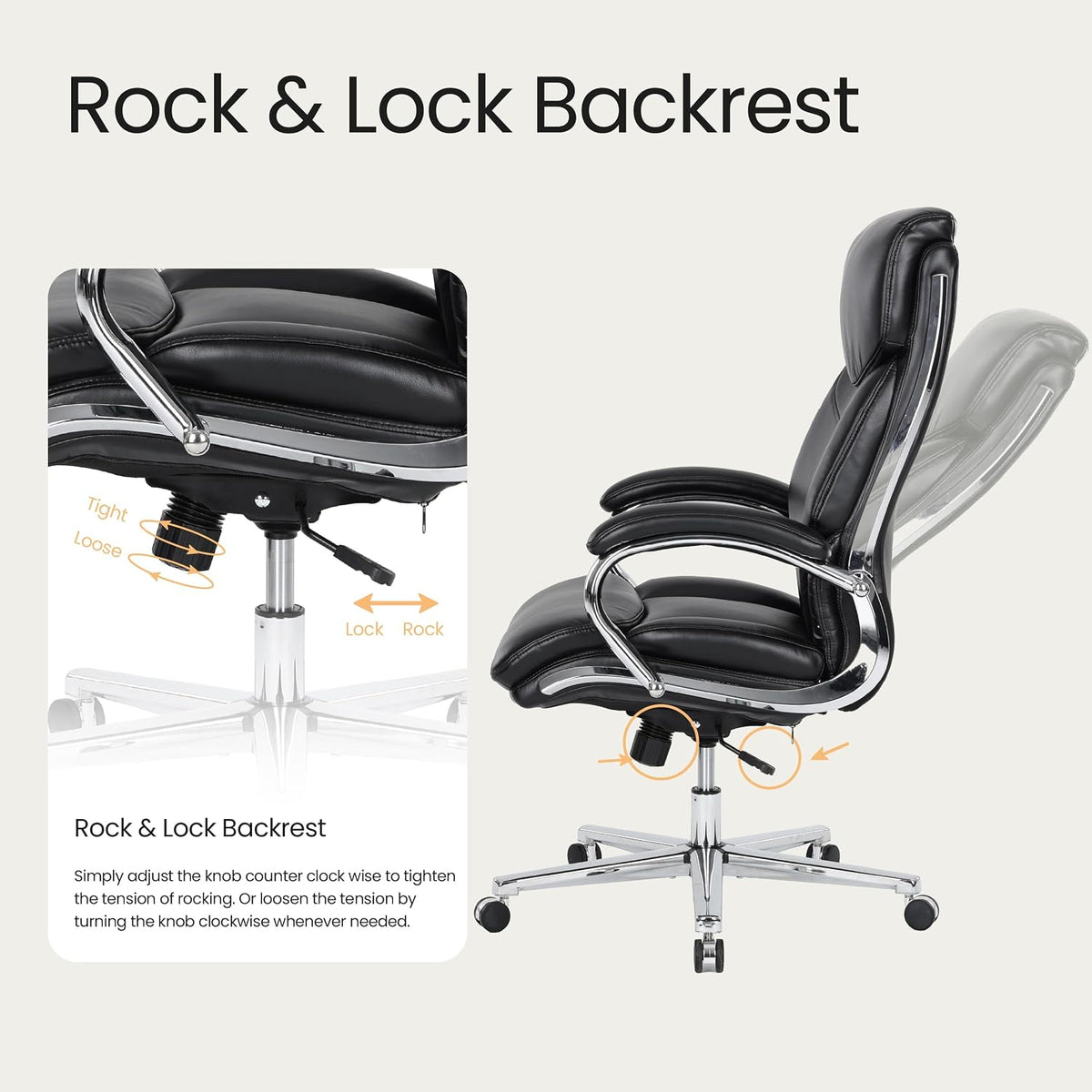 High‑Back PU Leather Padded Executive Office Chair