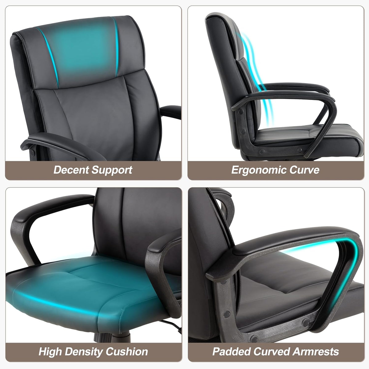 Leather Ergonomic Office Chair 2‑Pack