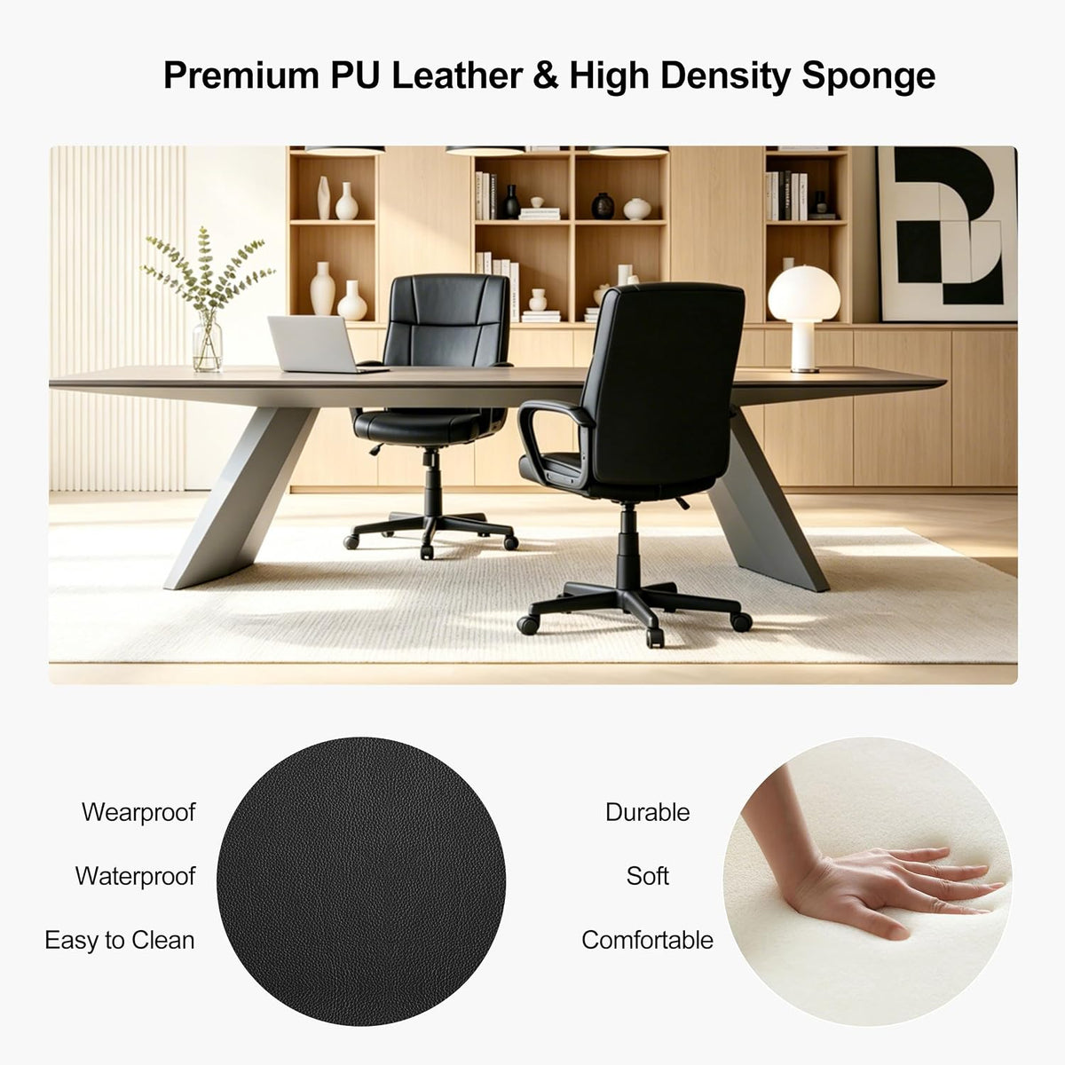 Leather Ergonomic Office Chair 2‑Pack
